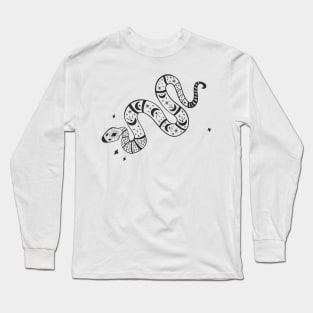 Cosmic Snake Black Long Sleeve T-Shirt